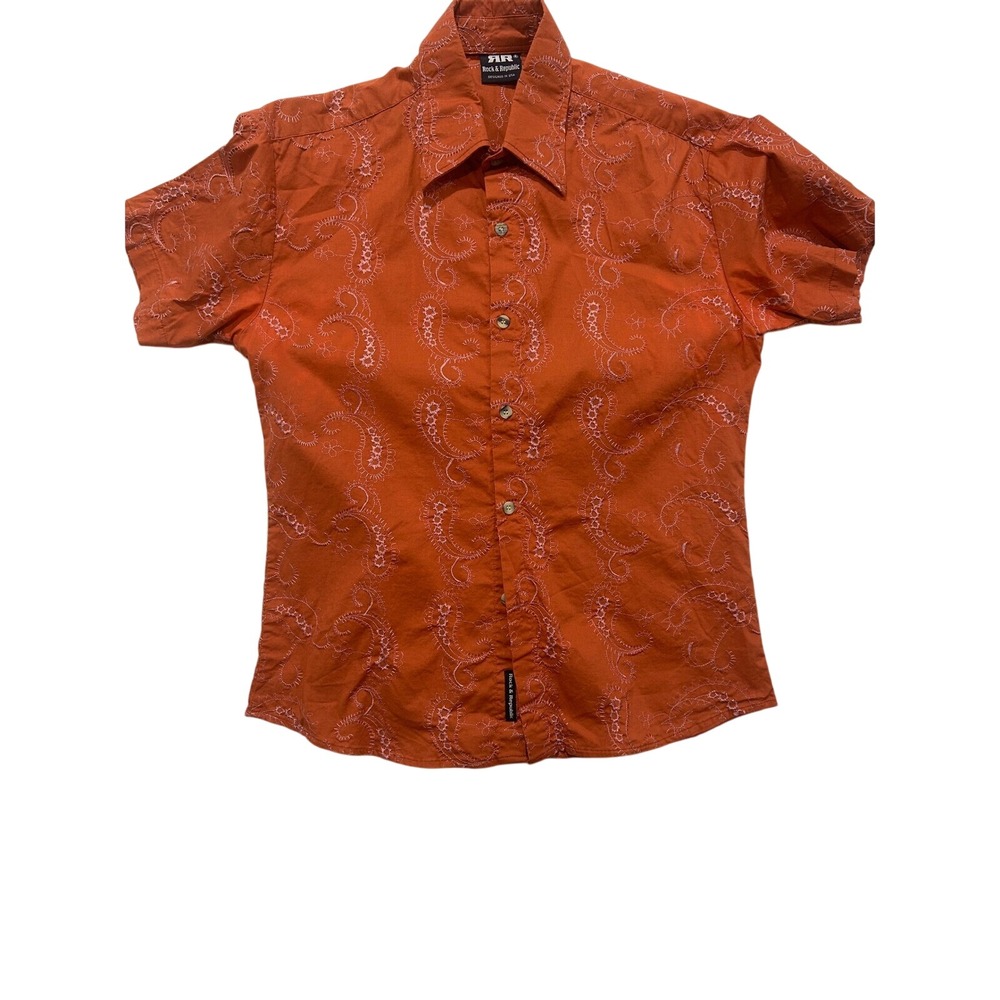 Rock‎ & Republic Embroidered Button Down Short Sleeve Shirt (543)